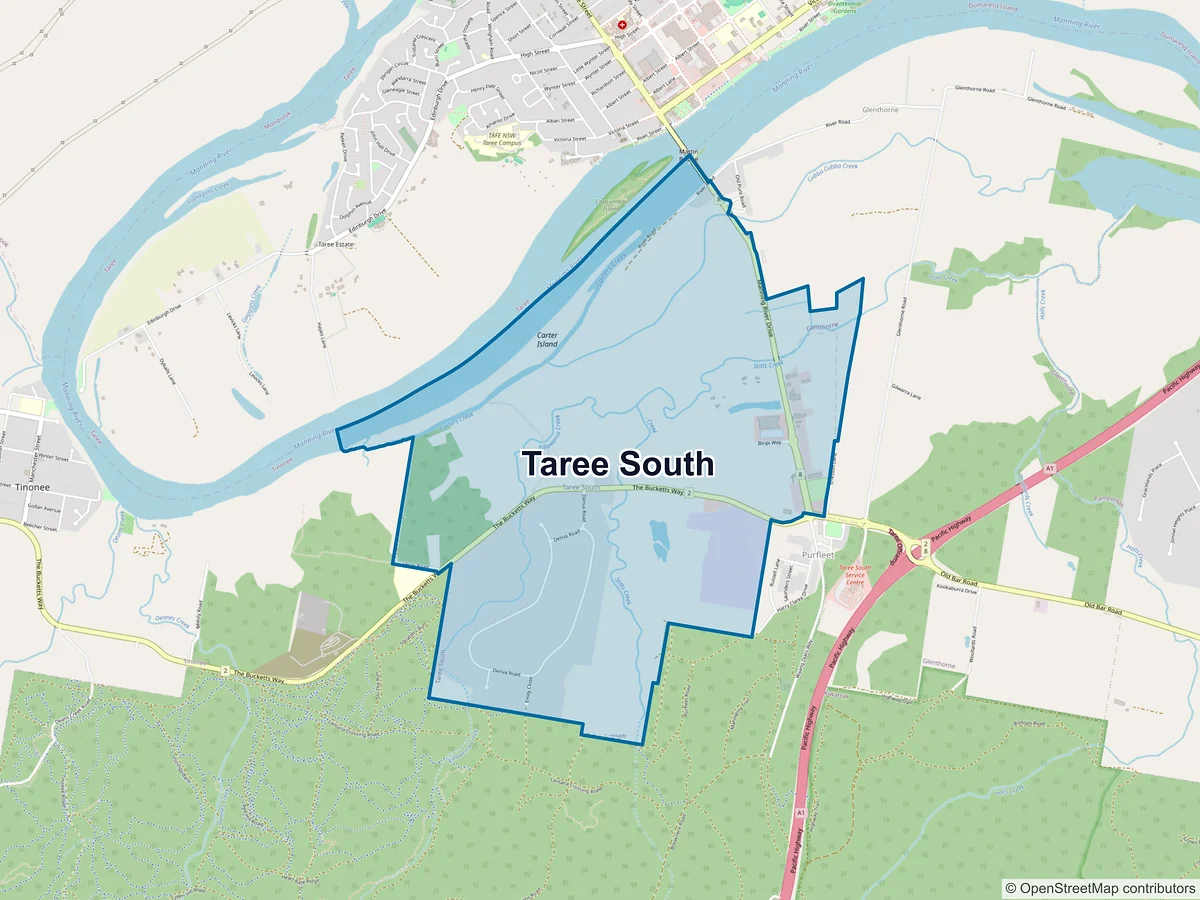 Map of Taree South, NSW, Australia