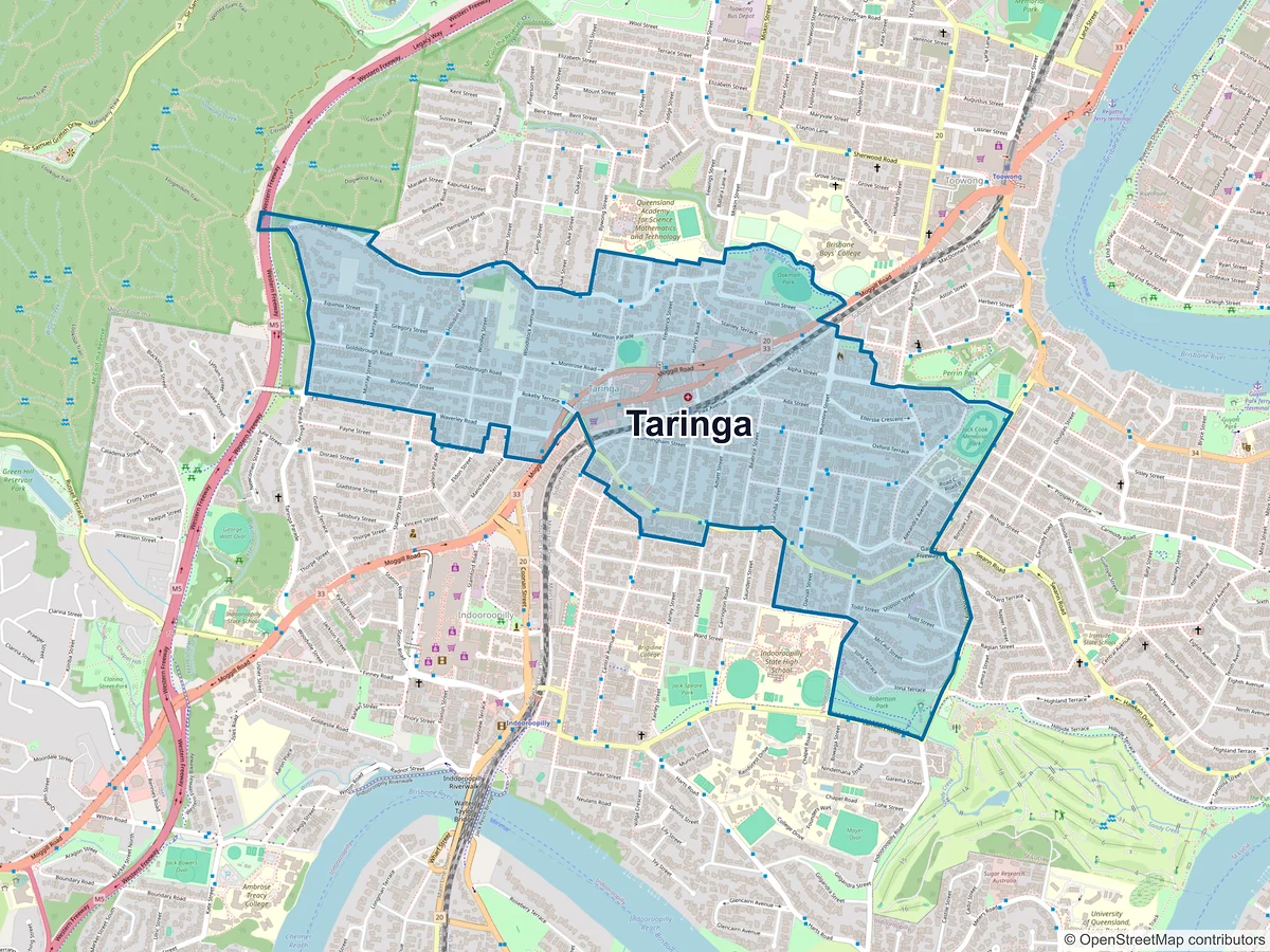 Map of Taringa, QLD, Australia