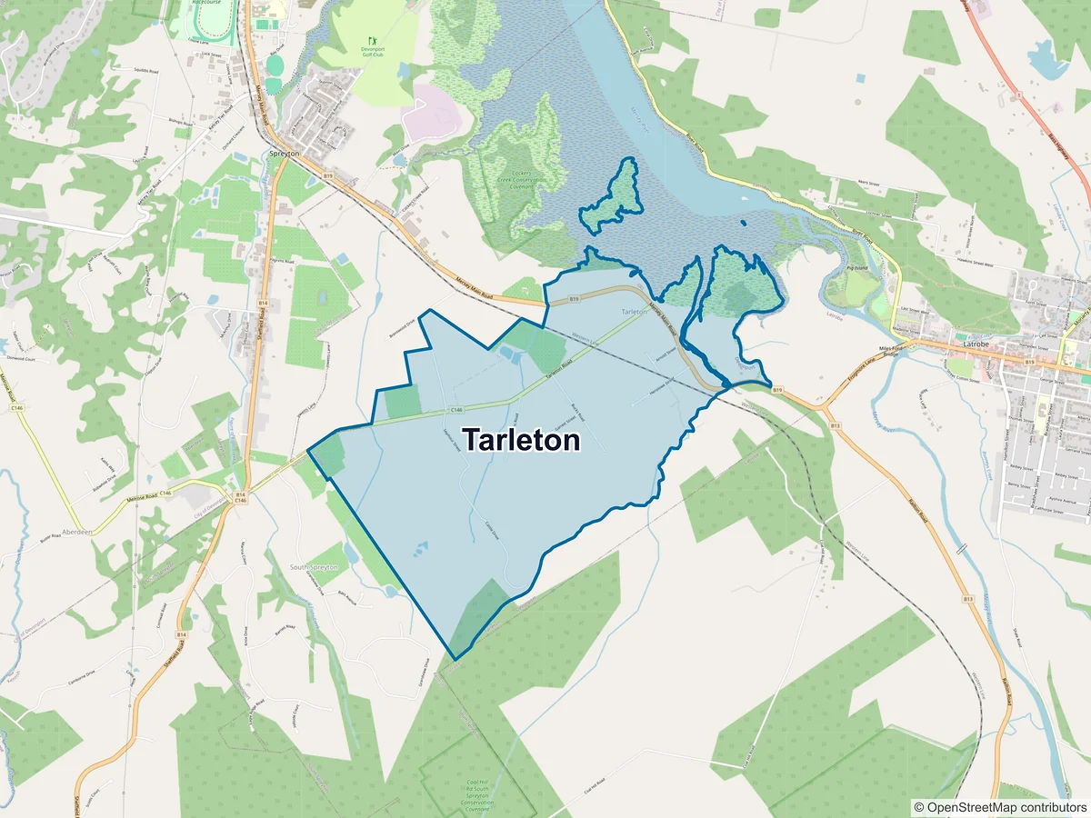 Map of Tarleton, TAS, Australia