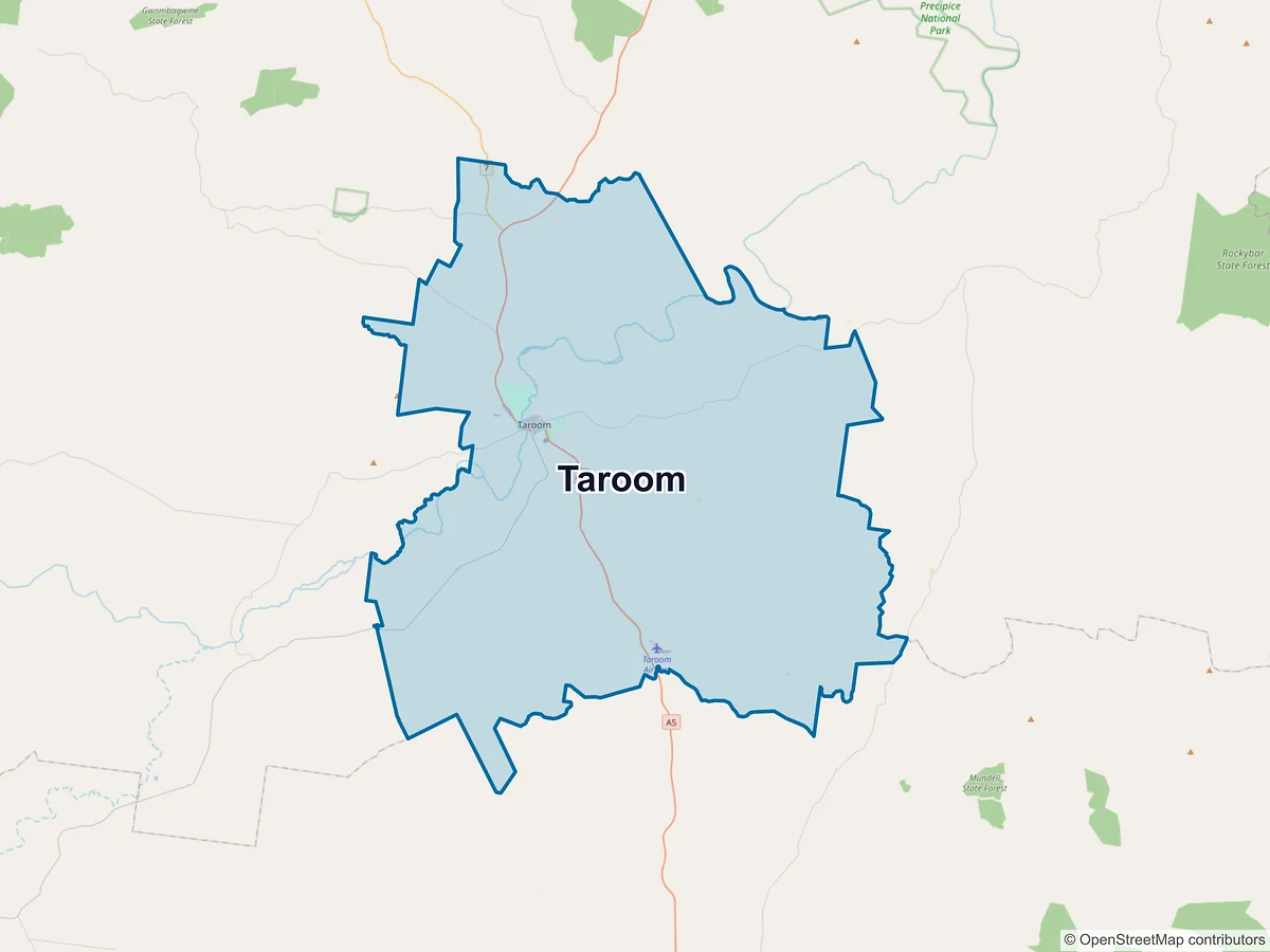 Map of Taroom, QLD, Australia