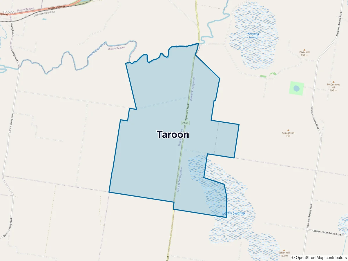 Map of Taroon, VIC, Australia