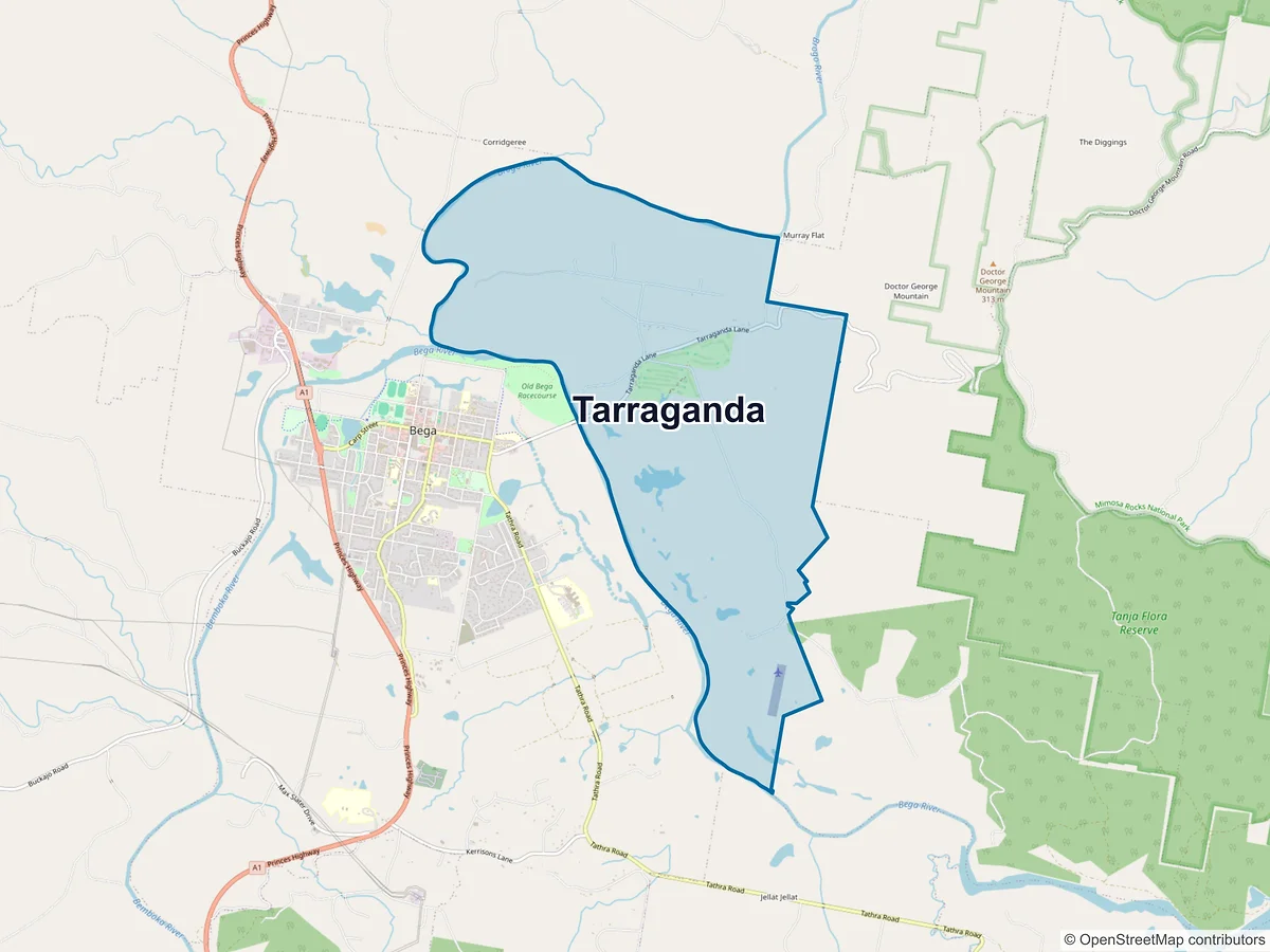Map of Tarraganda, NSW, Australia