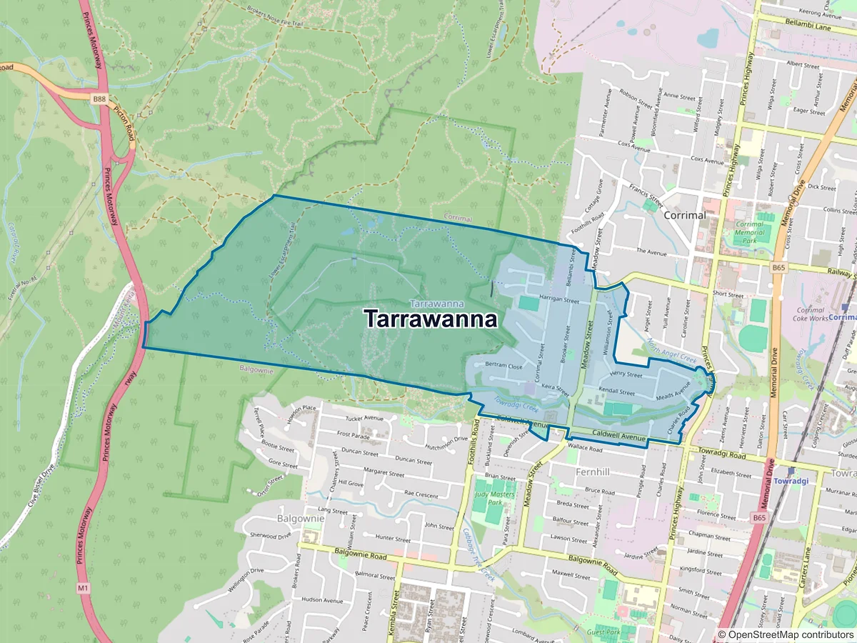 Map of Tarrawanna, NSW, Australia