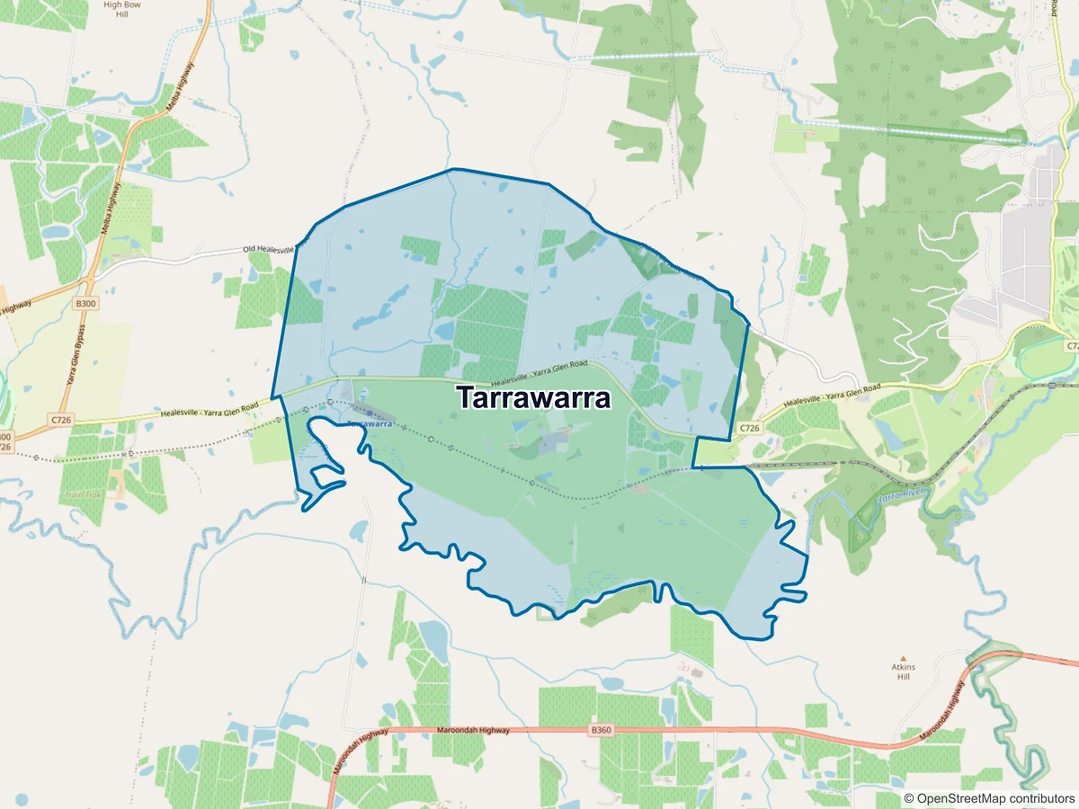 Map of Tarrawarra, VIC, Australia