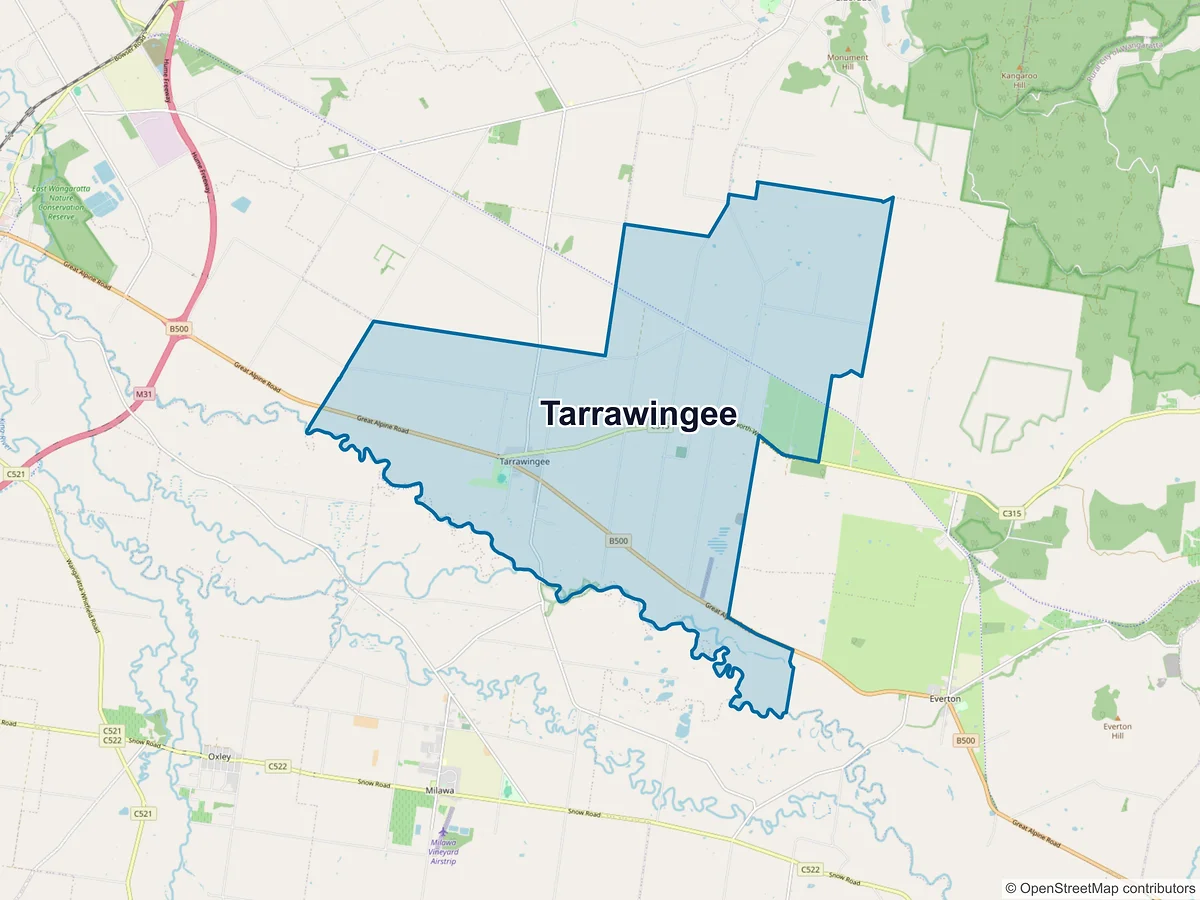 Map of Tarrawingee, VIC, Australia
