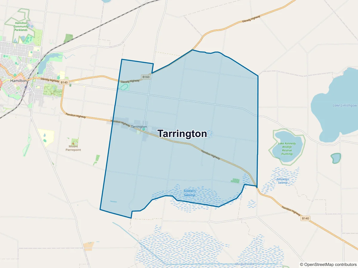 Map of Tarrington, VIC, Australia