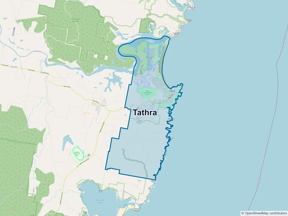 Map of Tathra, NSW, Australia