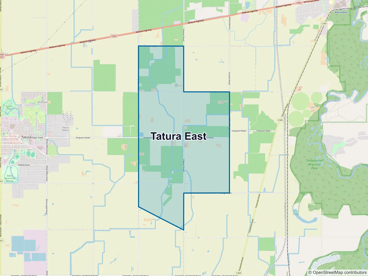 Map of Tatura East, VIC, Australia