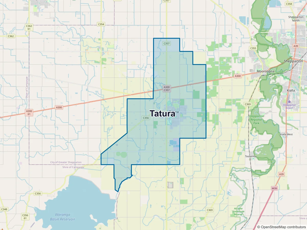 Map of Tatura, VIC, Australia