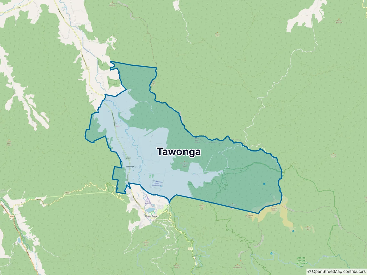 Map of Tawonga, VIC, Australia