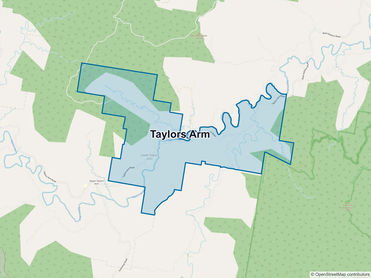 Map of Taylors Arm, NSW, Australia