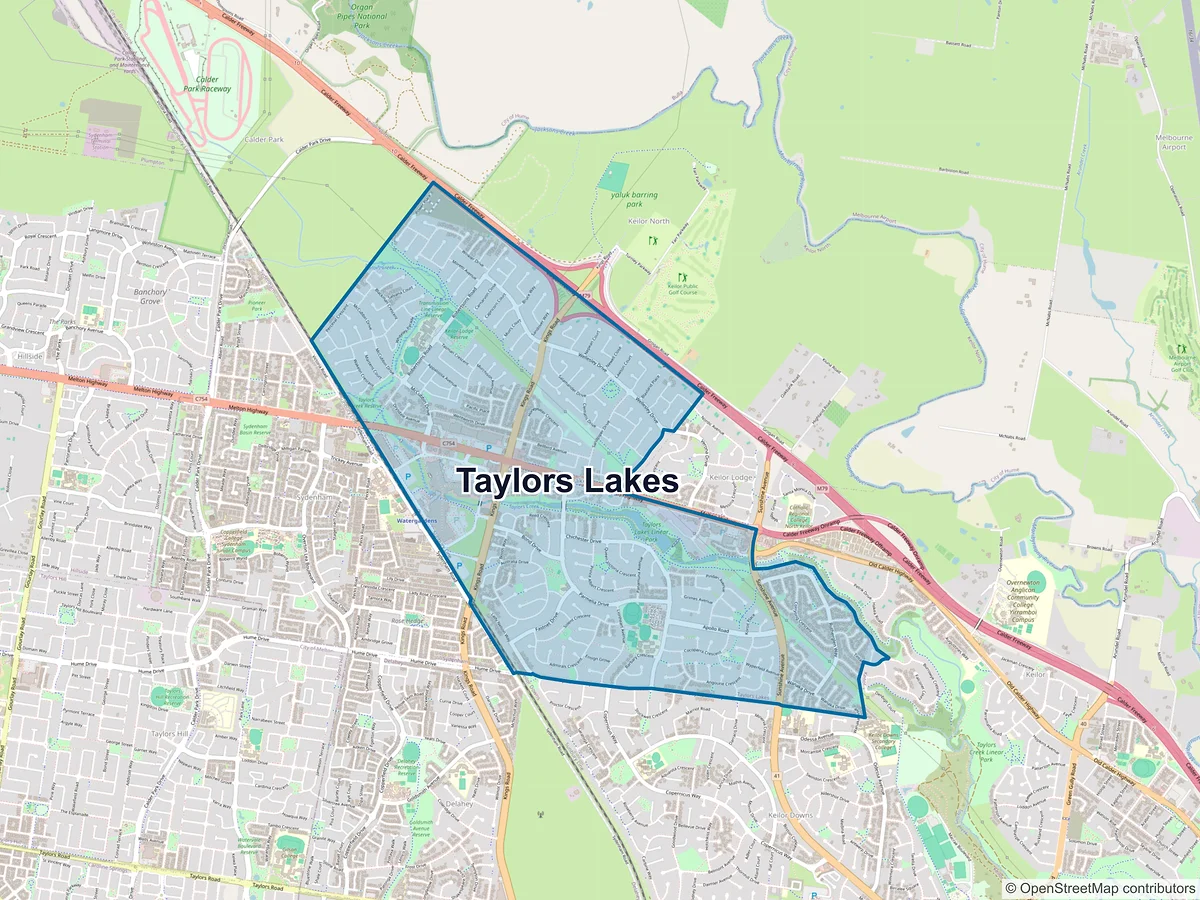 Map of Taylors Lakes, VIC, Australia