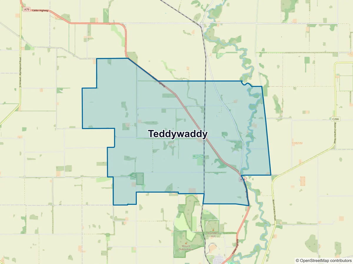 Map of Teddywaddy, VIC, Australia