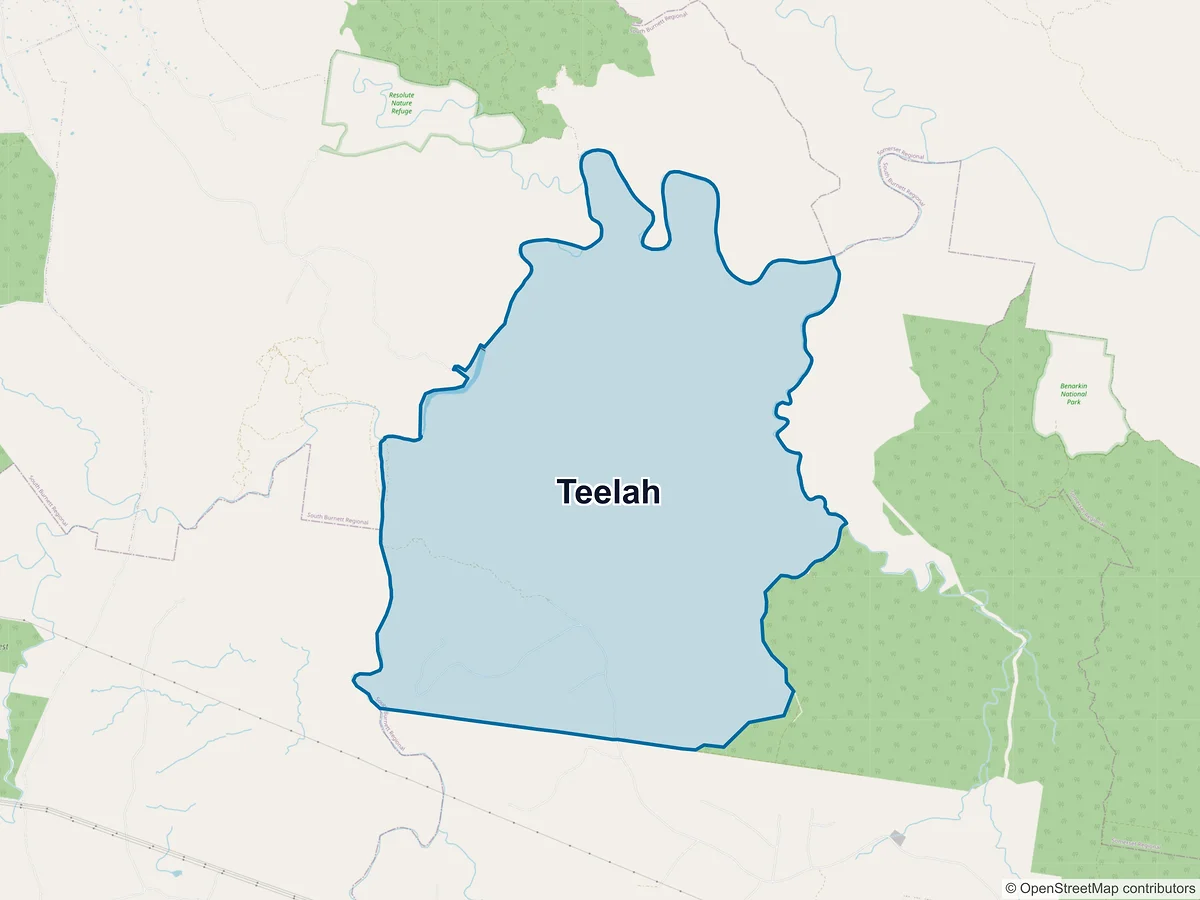 Map of Teelah, QLD, Australia