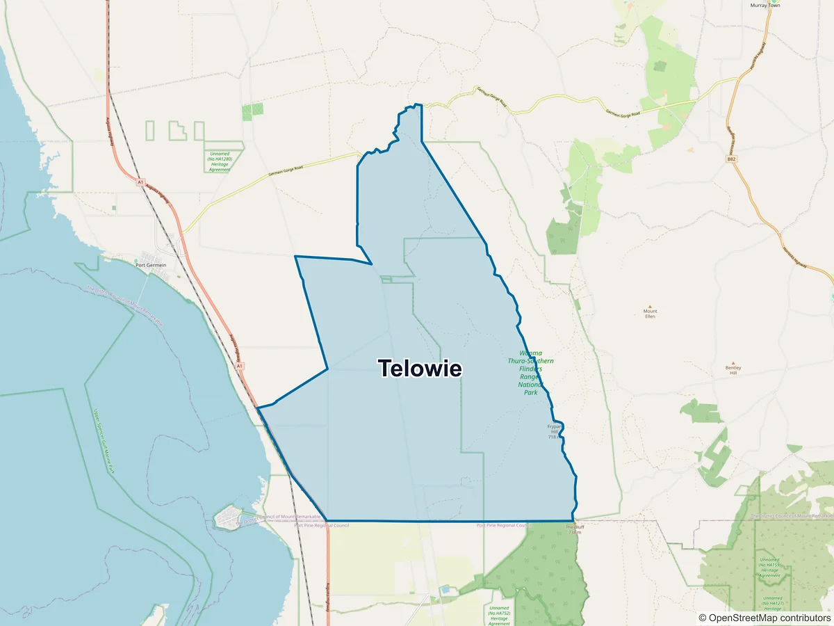 Map of Telowie, SA, Australia