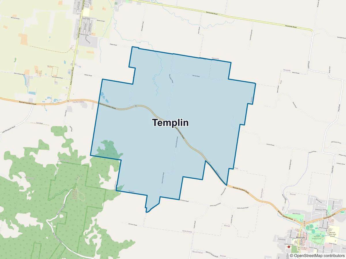 Map of Templin, QLD, Australia