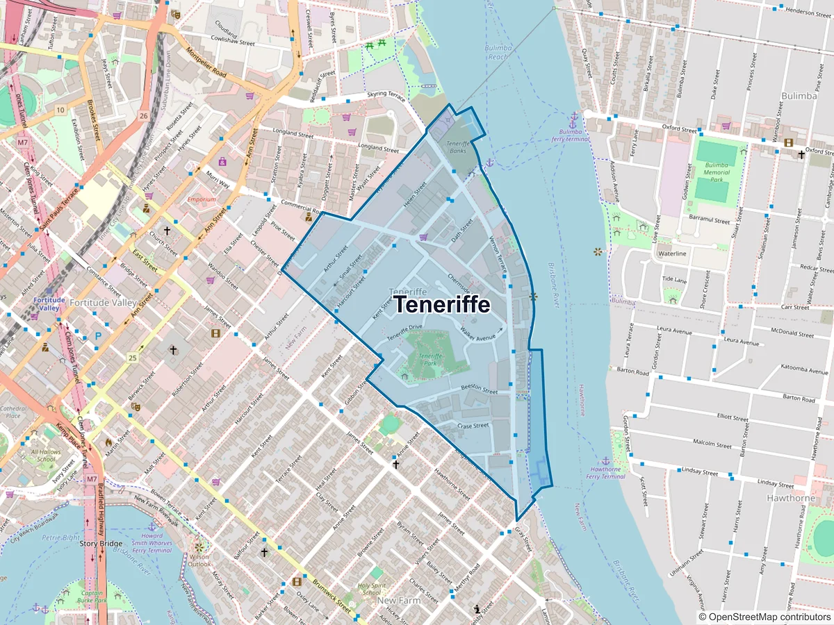 Map of Teneriffe, QLD, Australia