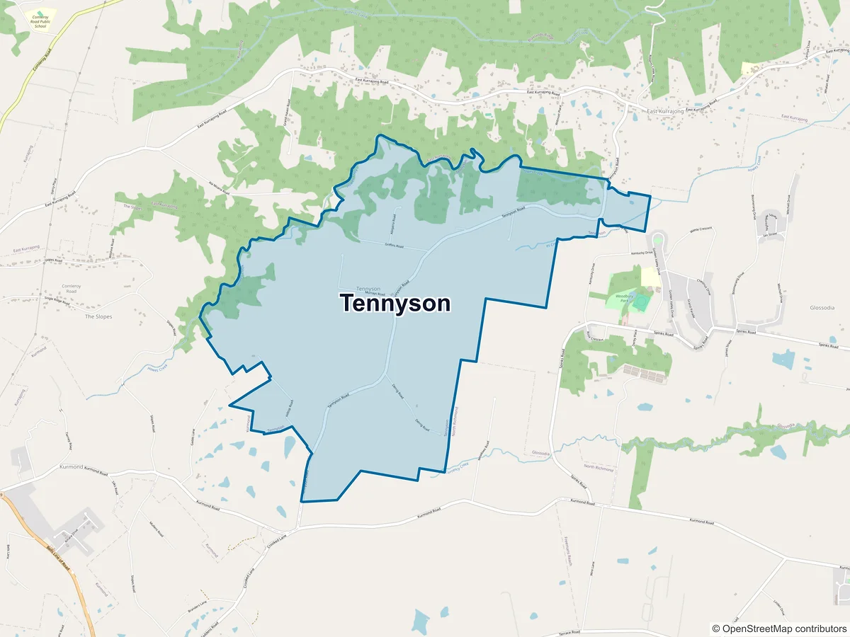 Map of Tennyson, NSW, Australia