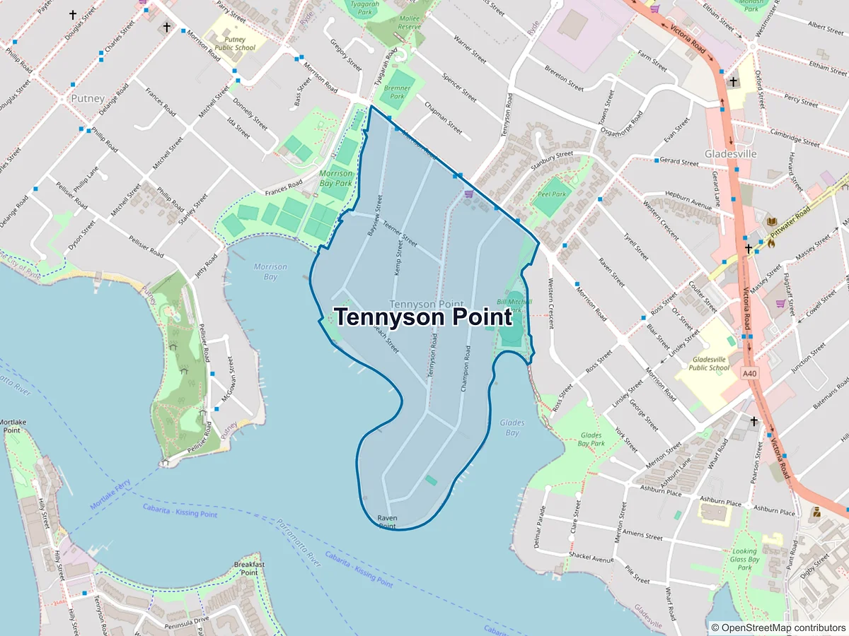 Map of Tennyson Point, NSW, Australia