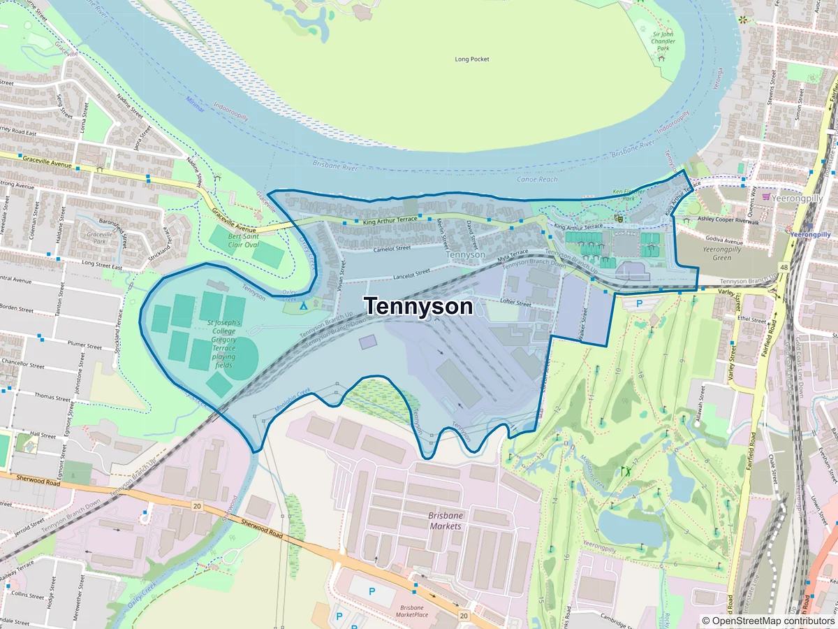 Map of Tennyson, QLD, Australia