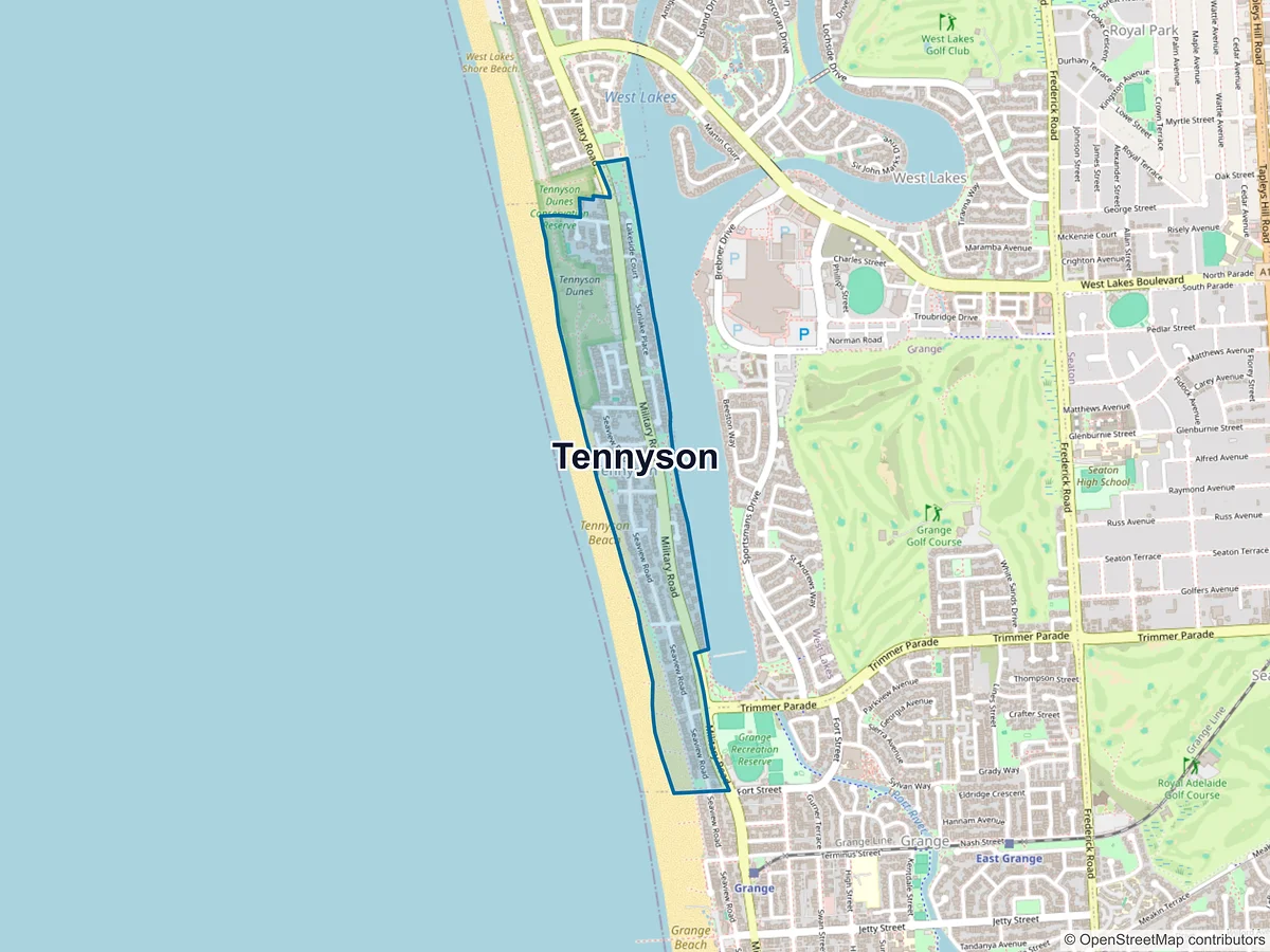 Map of Tennyson, SA, Australia
