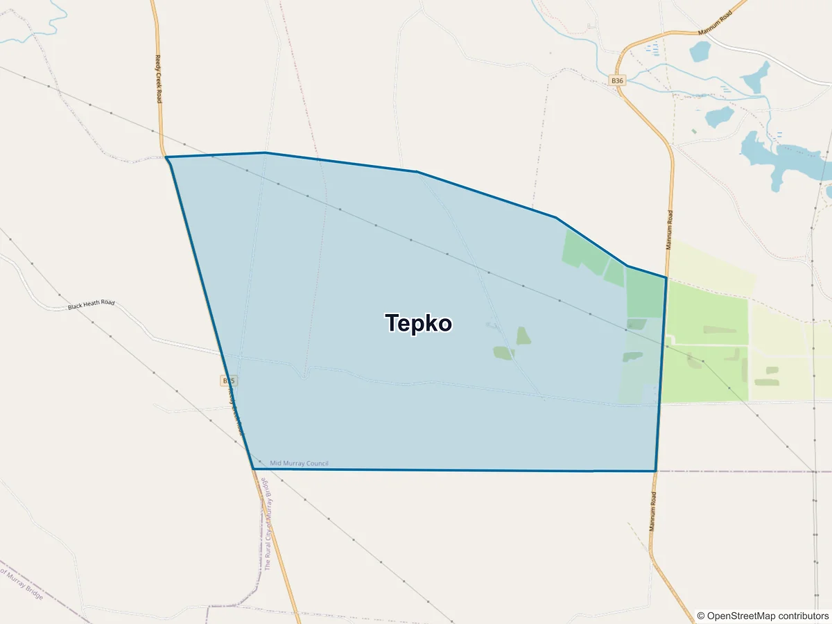 Map of Tepko, SA, Australia