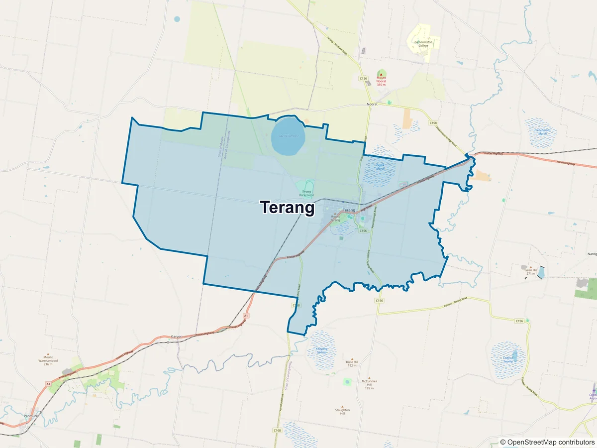 Map of Terang, VIC, Australia