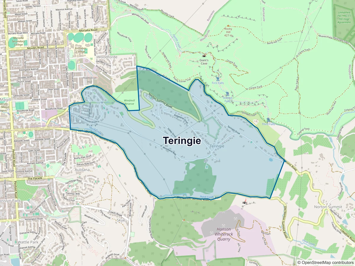 Map of Teringie, SA, Australia