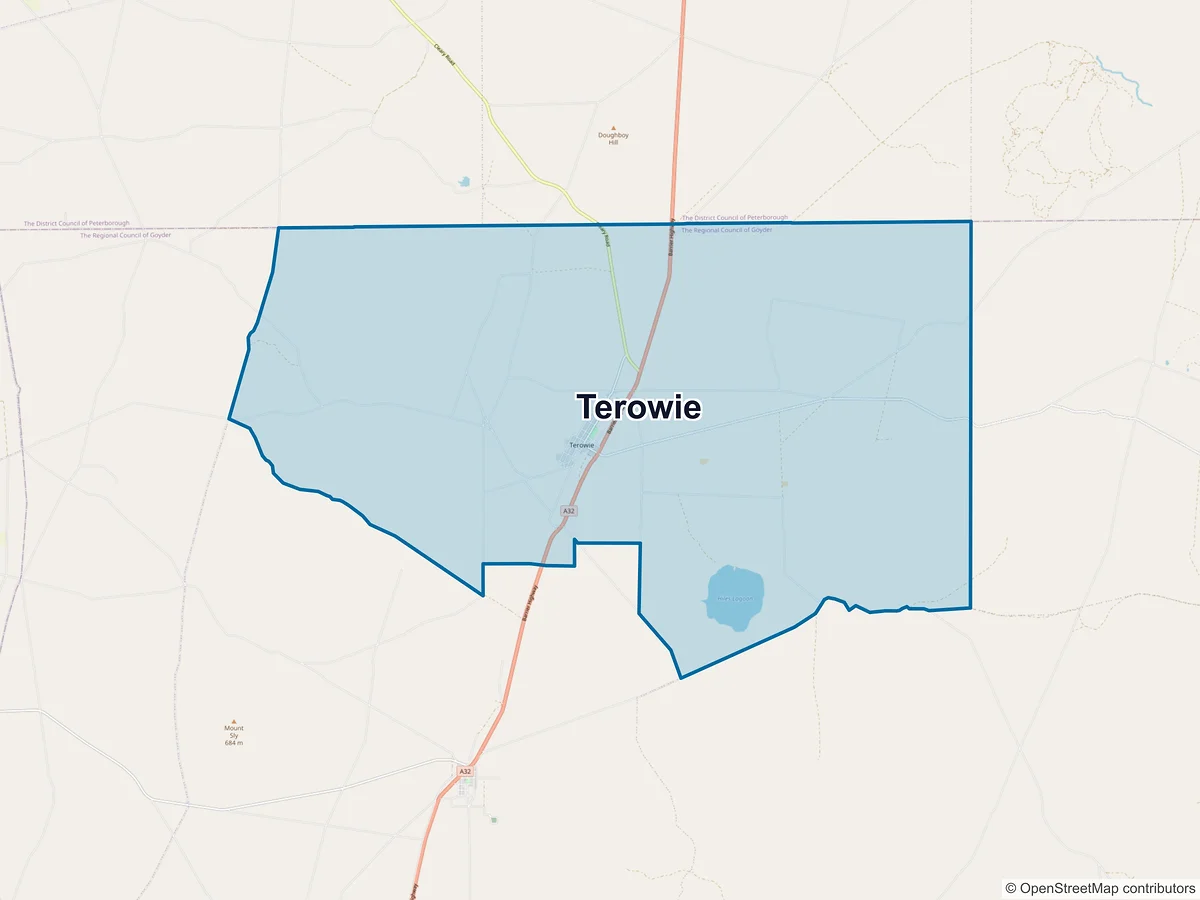 Map of Terowie, SA, Australia