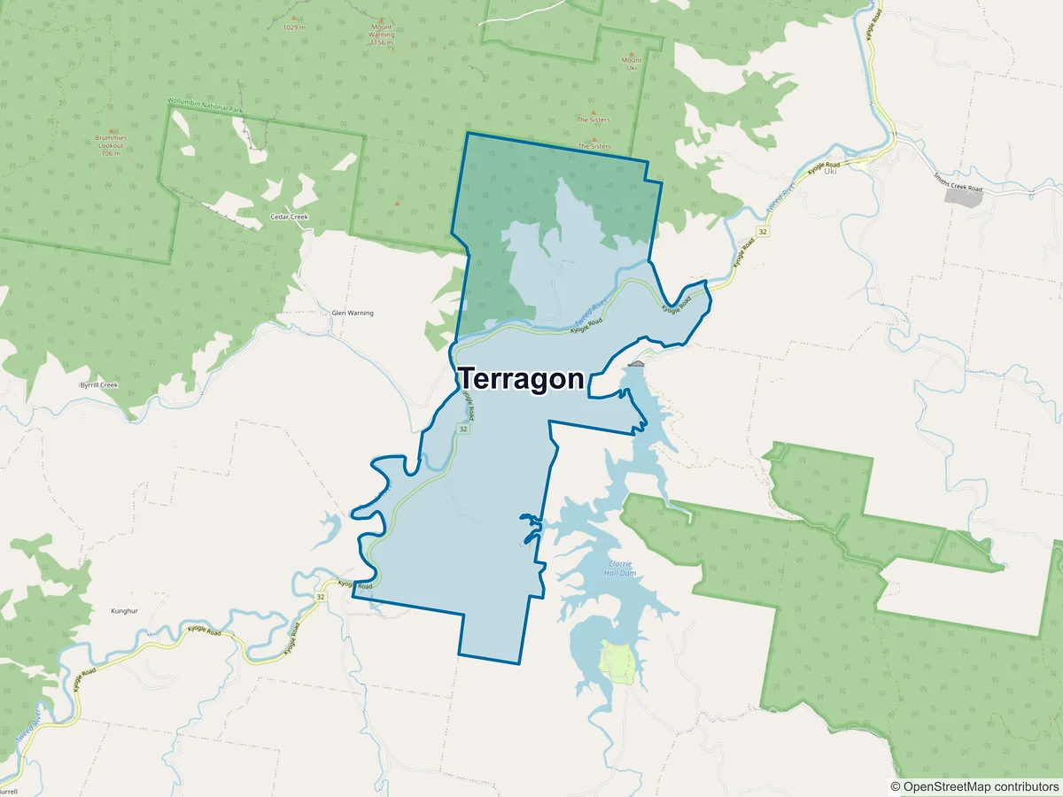 Map of Terragon, NSW, Australia