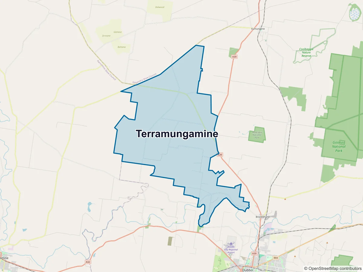 Map of Terramungamine, NSW, Australia
