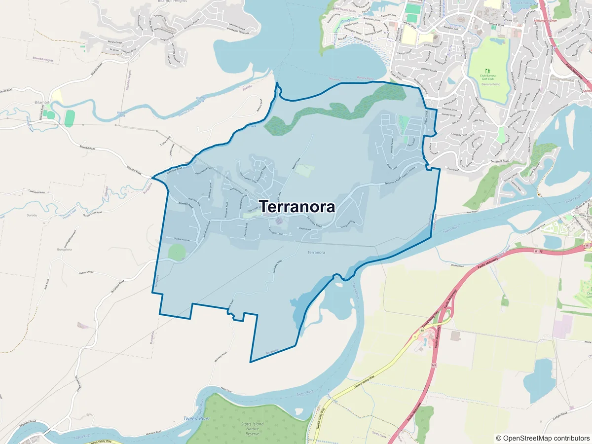 Map of Terranora, NSW, Australia