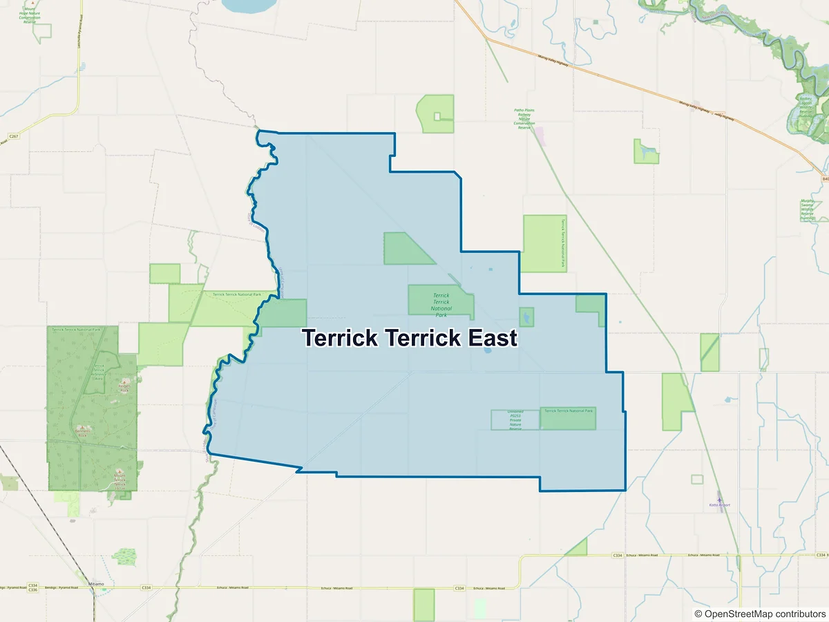 Map of Terrick Terrick East, VIC, Australia
