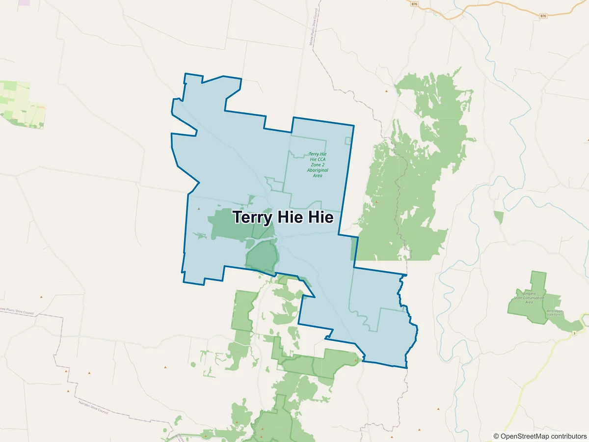 Map of Terry Hie Hie, NSW, Australia