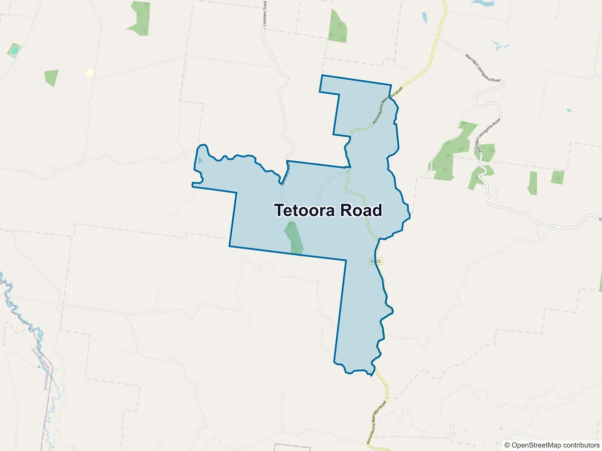 Map of Tetoora Road, VIC, Australia