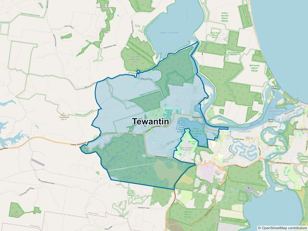 Map of Tewantin, QLD, Australia