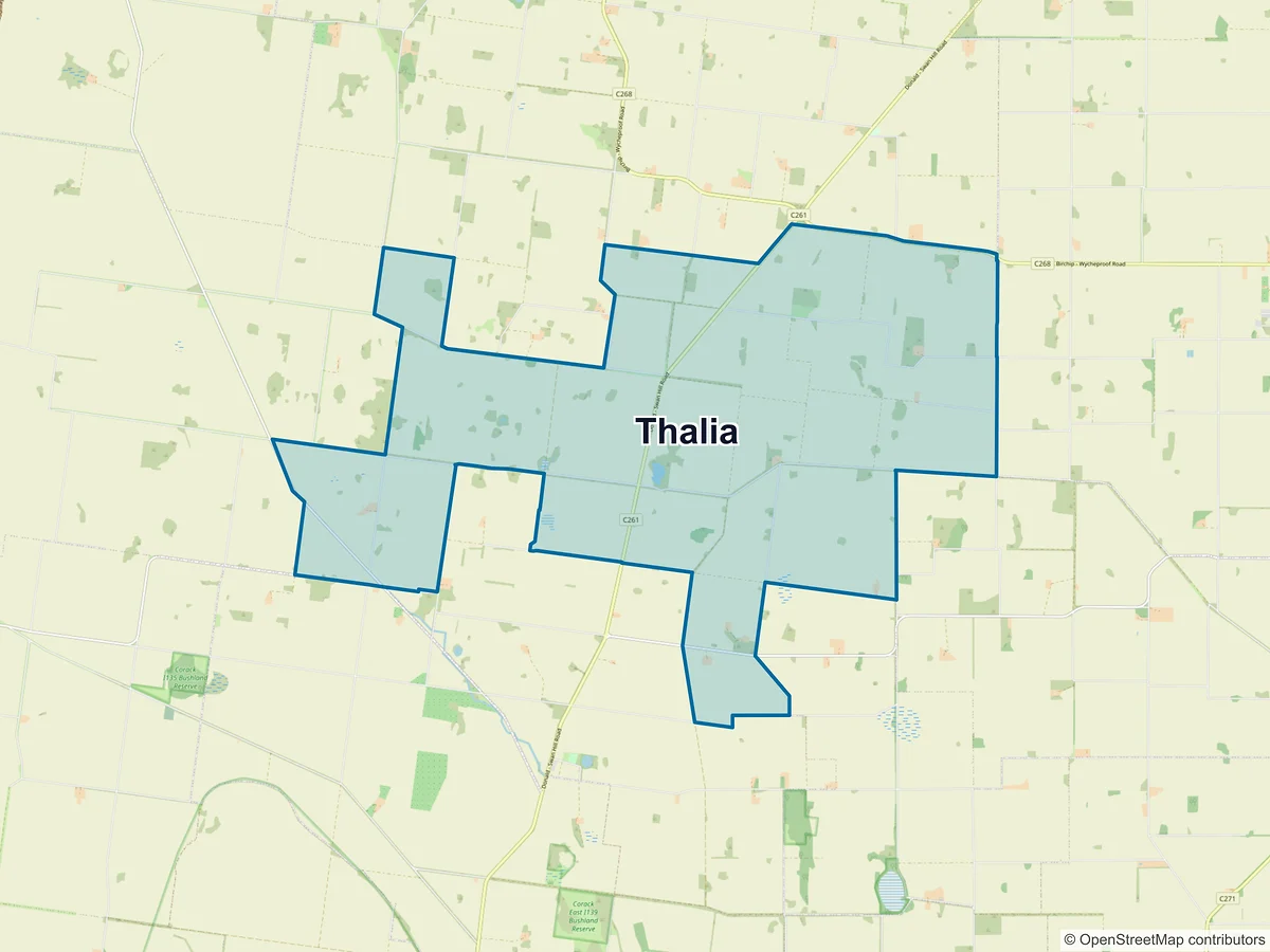 Map of Thalia, VIC, Australia
