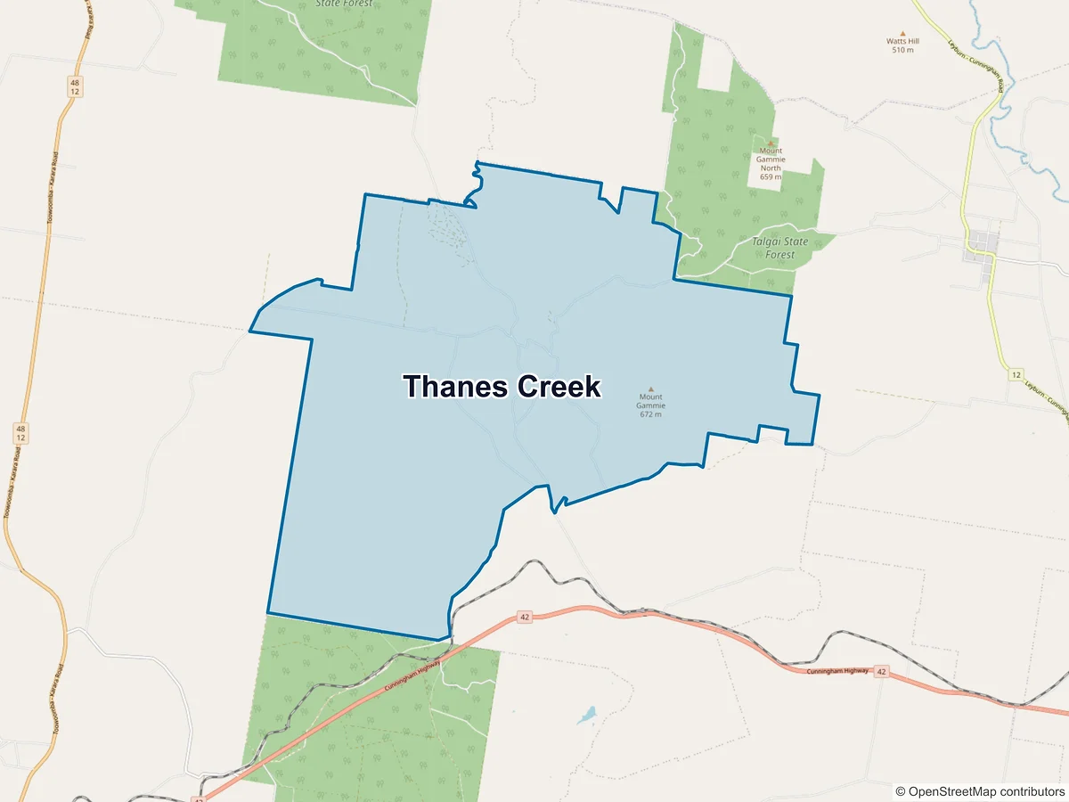 Map of Thanes Creek, QLD, Australia