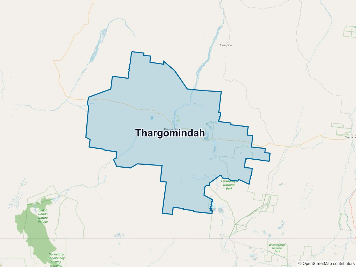 Map of Thargomindah, QLD, Australia