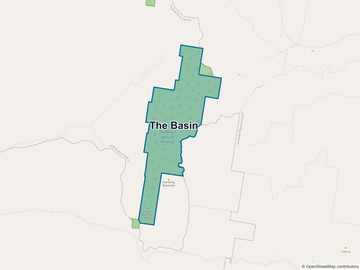 Map of The Basin, NSW, Australia