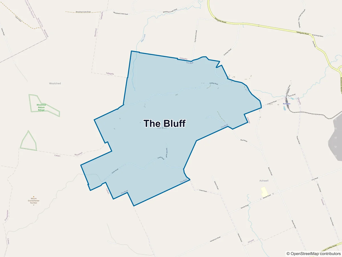 Map of The Bluff, QLD, Australia