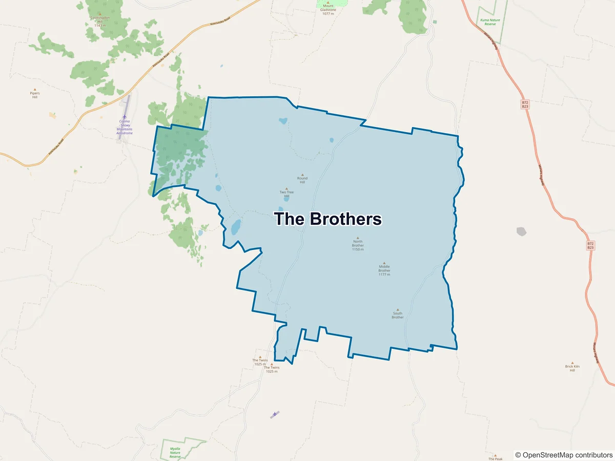 Map of The Brothers, NSW, Australia