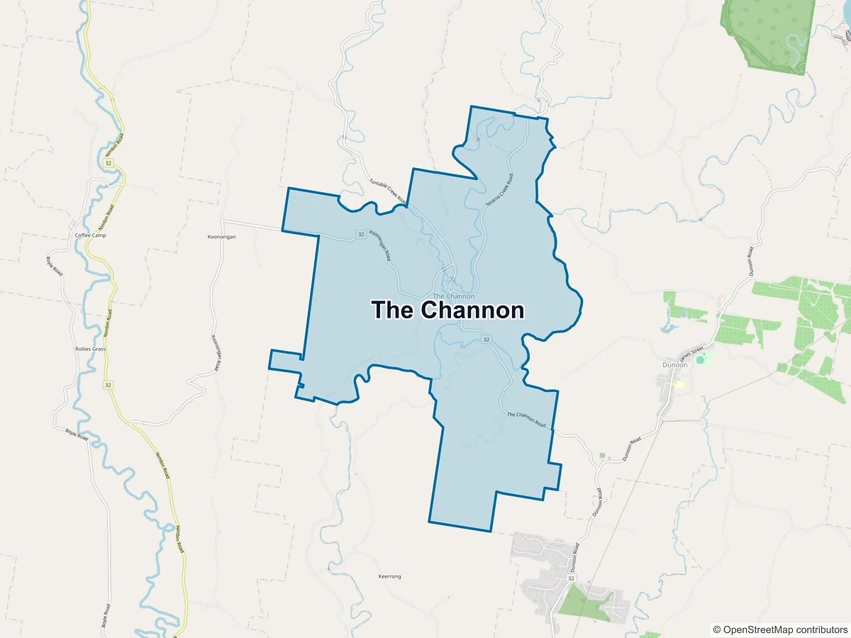 Map of The Channon, NSW, Australia