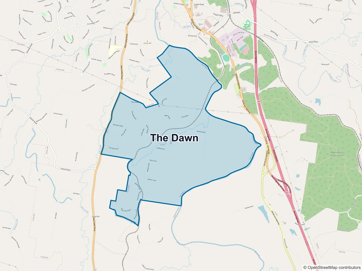 Map of The Dawn, QLD, Australia