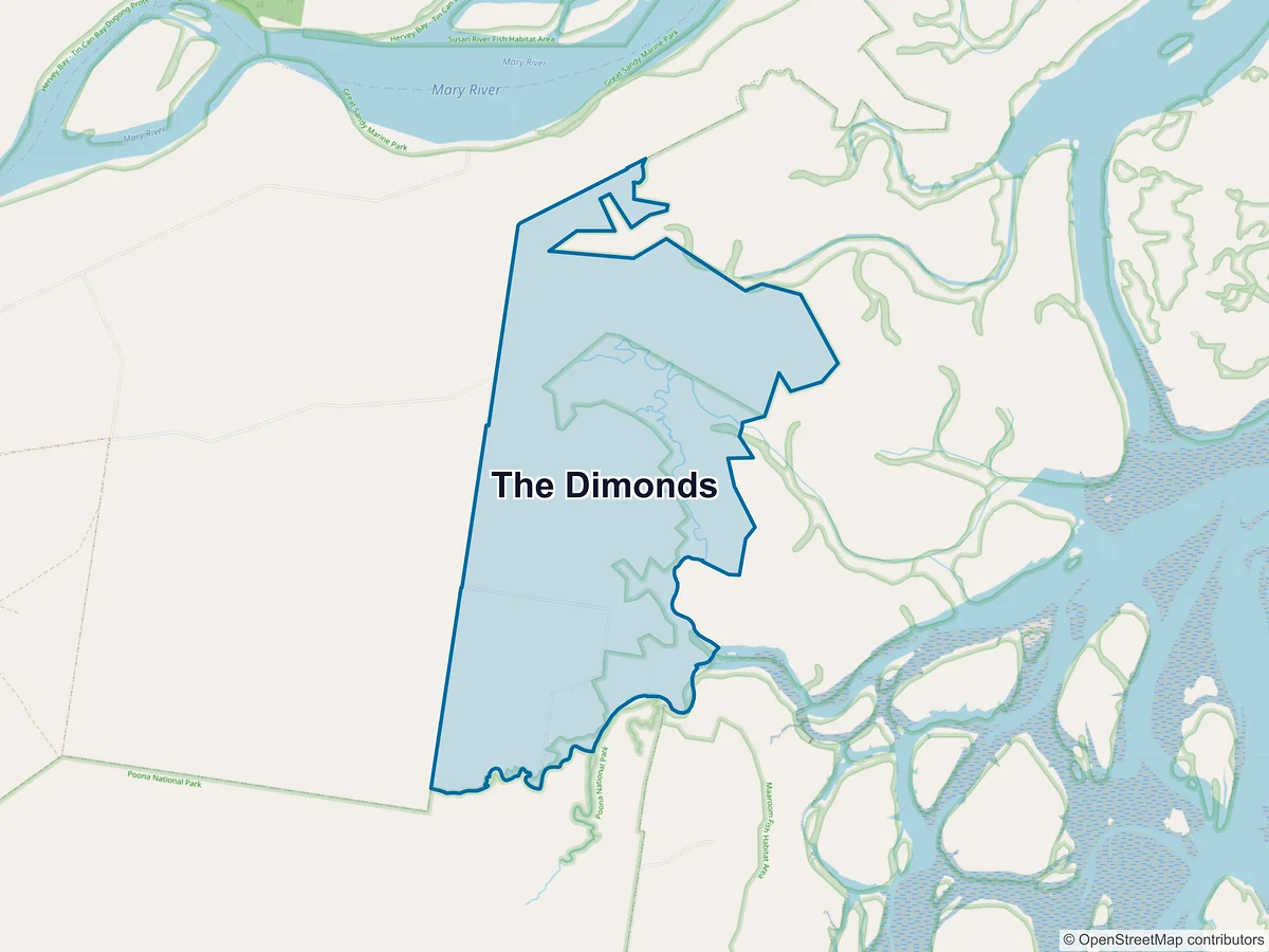 Map of The Dimonds, QLD, Australia