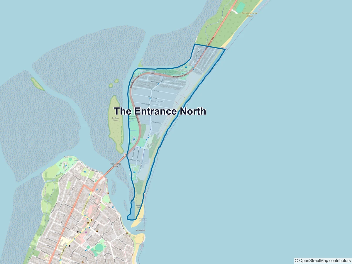 Map of The Entrance North, NSW, Australia