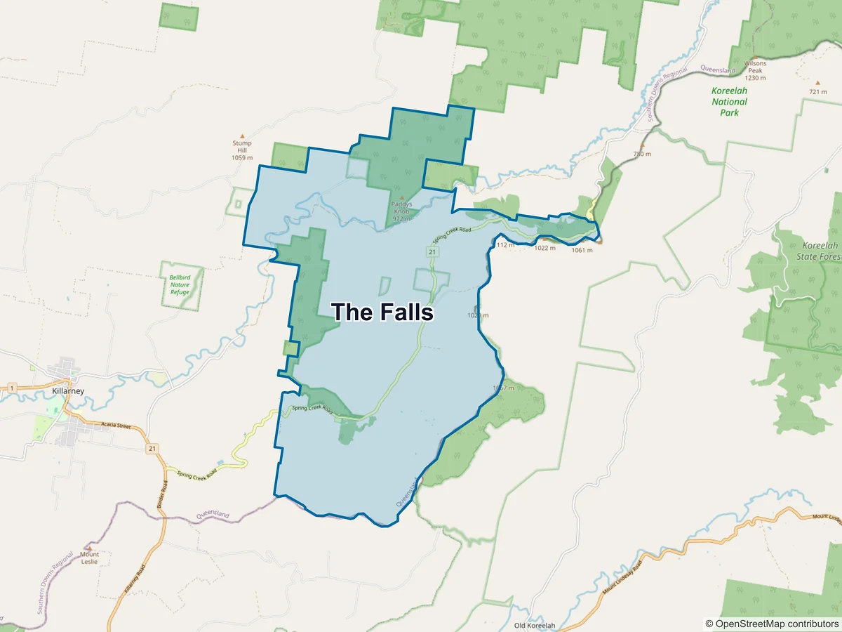 Map of The Falls, QLD, Australia