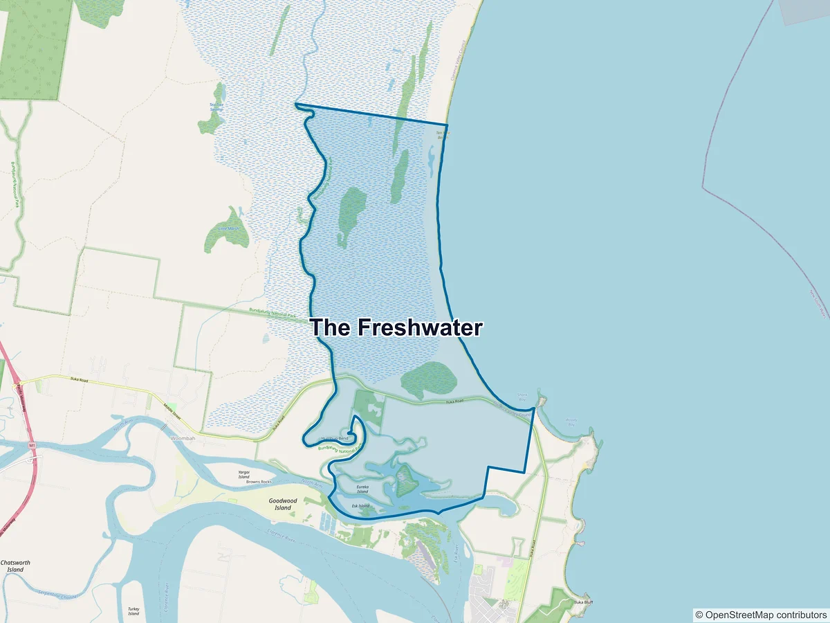 Map of The Freshwater, NSW, Australia
