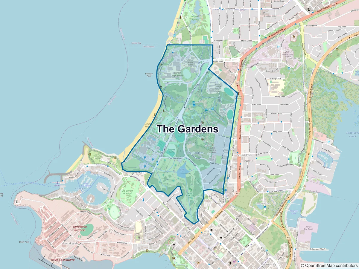 Map of The Gardens, NT, Australia