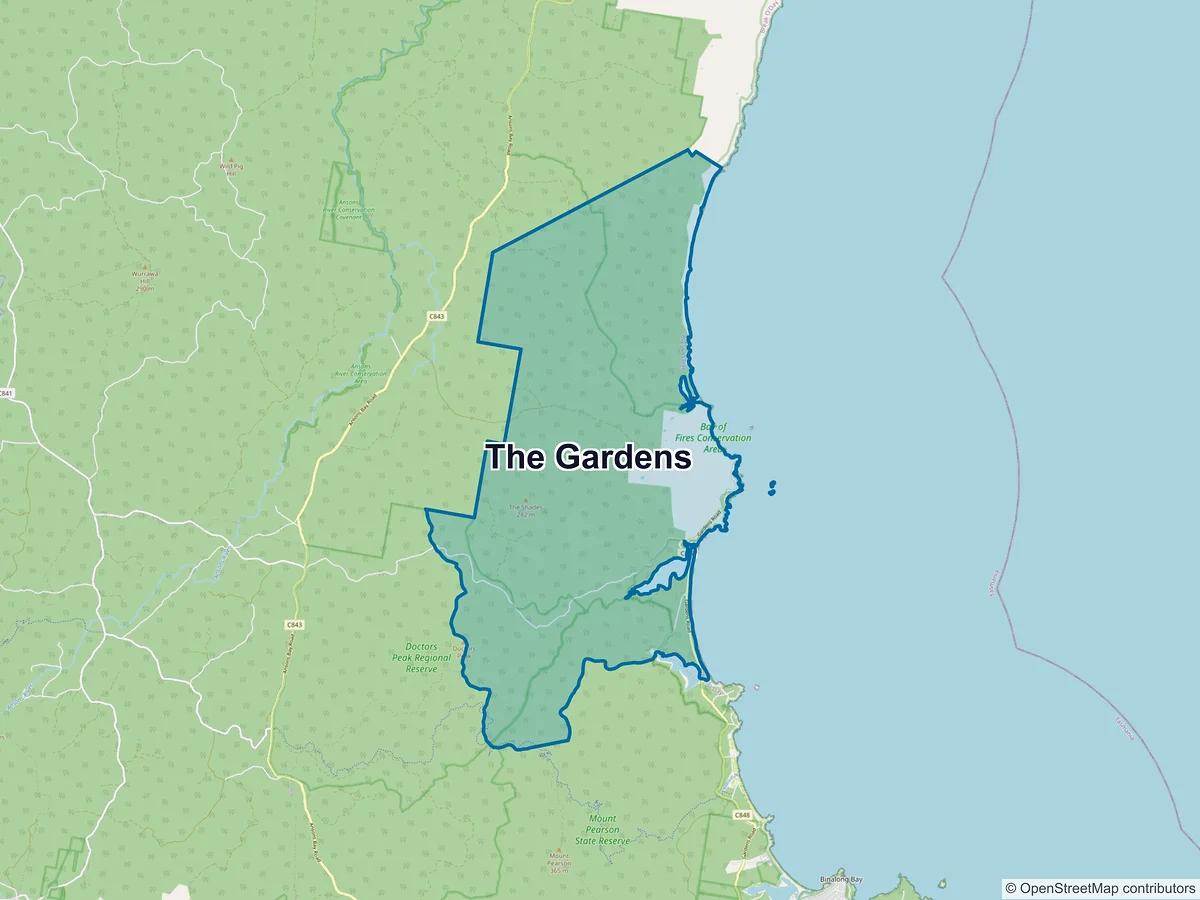 Map of The Gardens, TAS, Australia